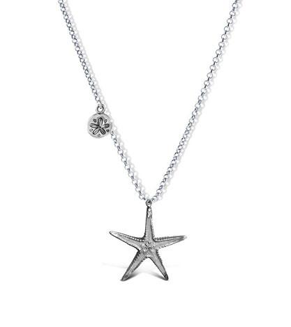 417x469 Single Starfish Sterling Silver Pendant With Sand Dollar Logo