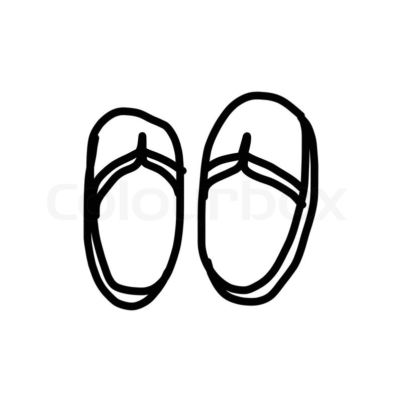 800x800 Hand Drawing Sandals Cartoon Summer Concept Stock Vector Colourbox