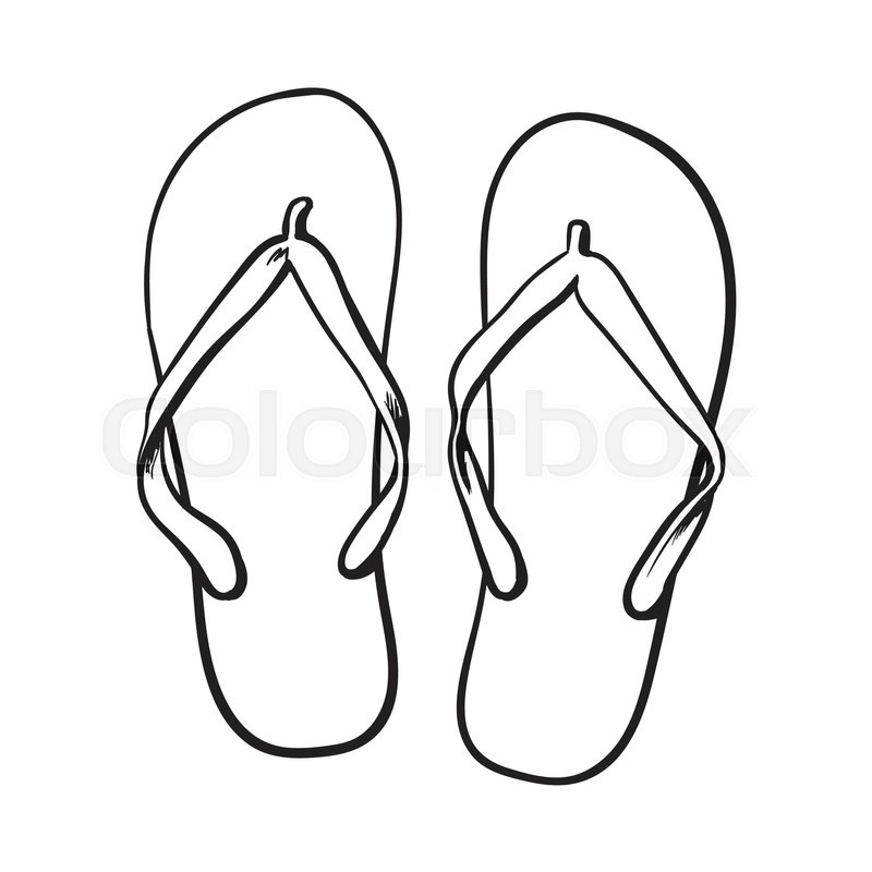 800x800 Pair Of Flip Flops, Summer Time Vacation Attribute, Slippers
