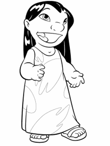 360x480 Lilo In Sandals Coloring Page Free Printable Coloring Pages