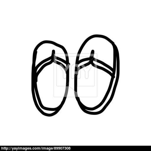 512x512 Hand Drawing Sandals Cartoon Summer Vector