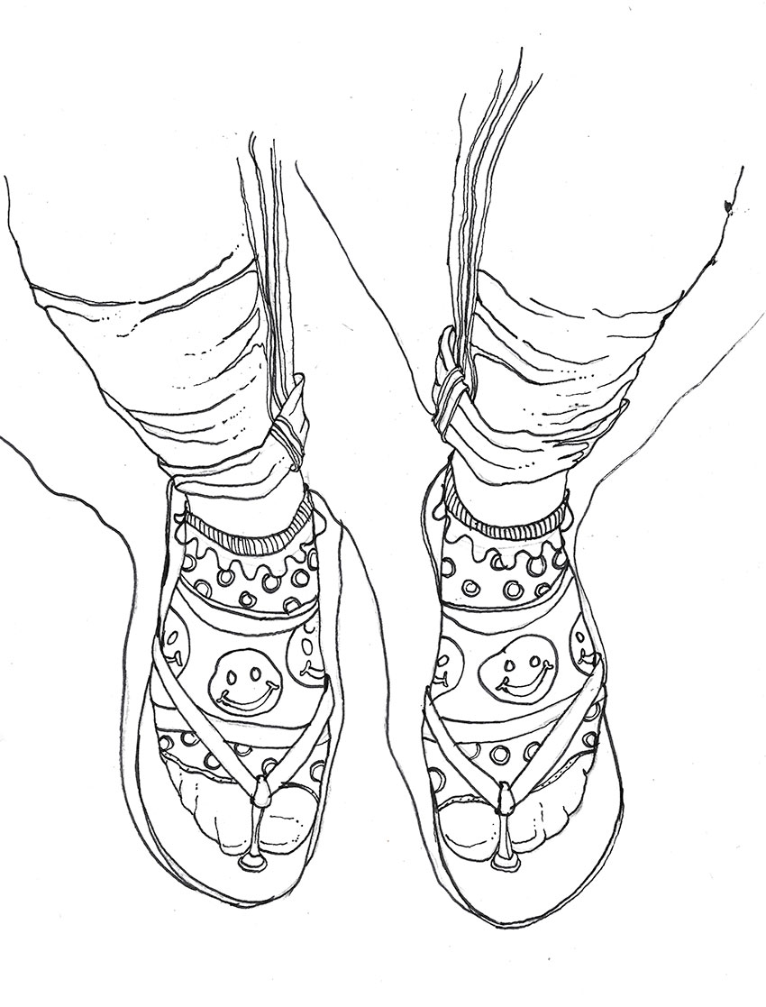 850x1117 Socks And Sandals Maddie Illustration