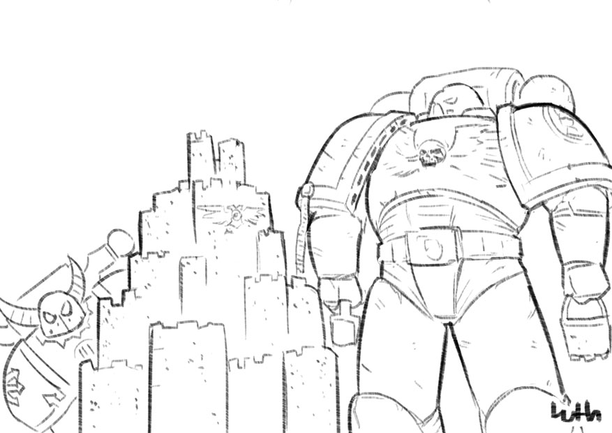 877x620 Imperial Fist And Iron Warrior Sand Castle By Lutherniel