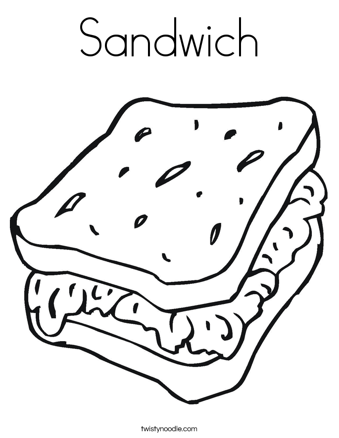 685x886 Sandwich Coloring Page