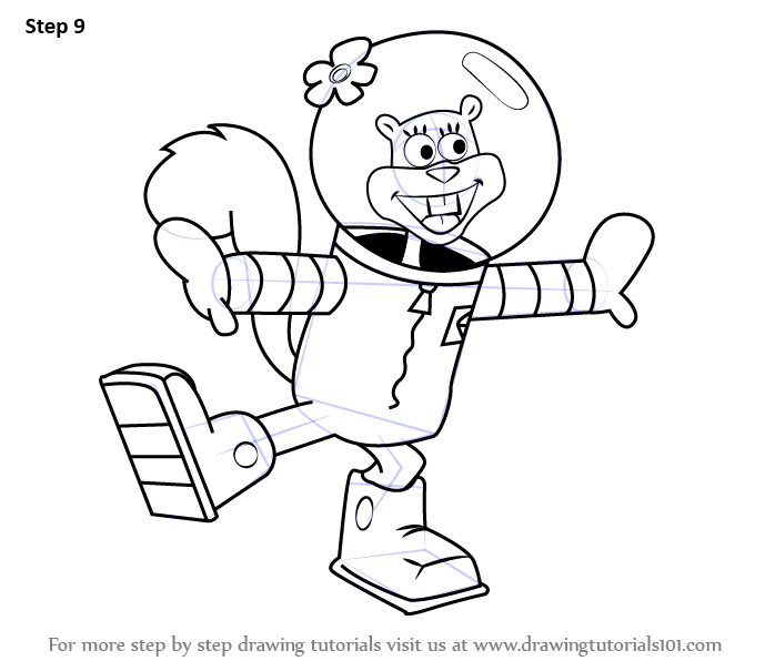 689x596 Learn How To Draw Sandy Cheeks From Spongebob Squarepants