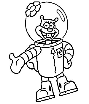 300x350 Sandy Cheeks Cartoon Sketch