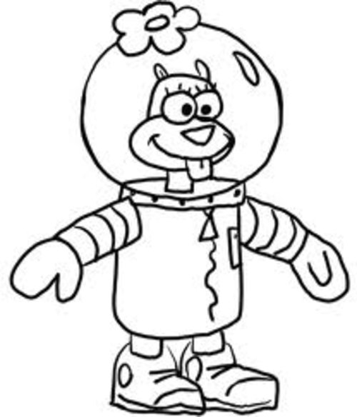 500x584 Sandy Cheeks Coloring Pages