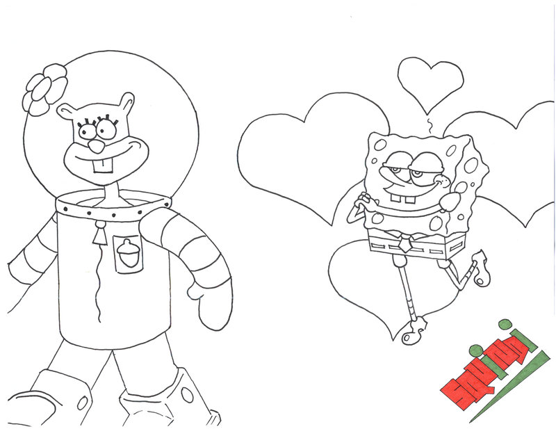 800x617 Spongebob N' Sandy By Squindi