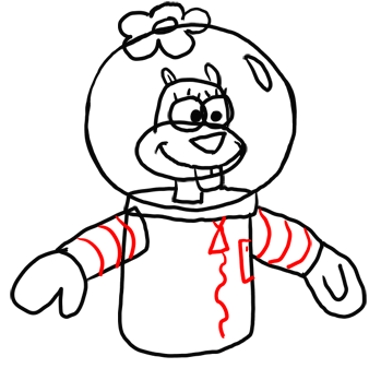 338x337 Step By Step Lesson How To Draw Sandy Cheeks From Spongebob