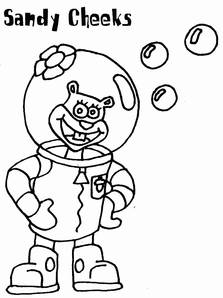 718x957 Sandy Cheeks Coloring Page Boys Pages