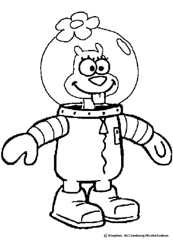 607x850 Sandy Cheeks The Squirrel From Texas Coloring Pages