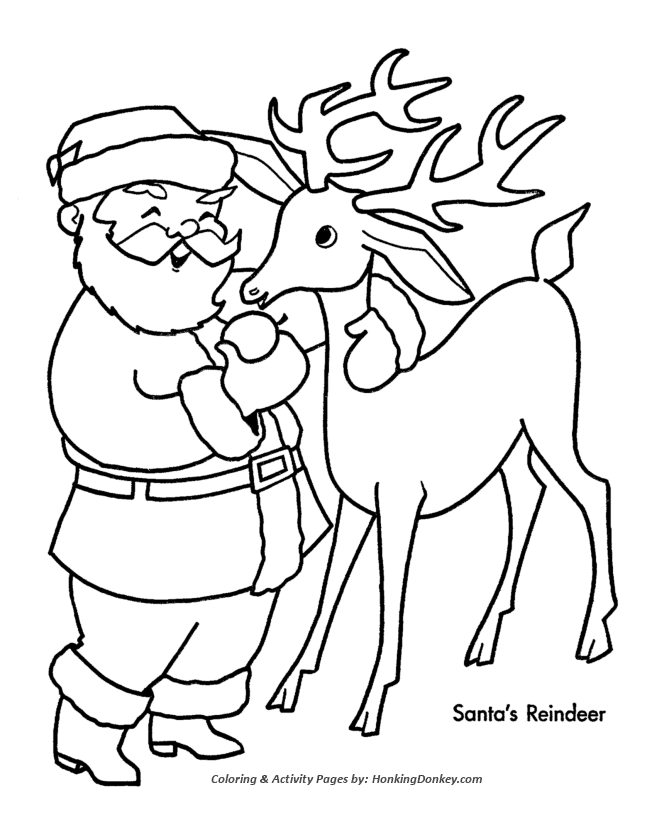 670x820 Santa's Reindeer Coloring Pages