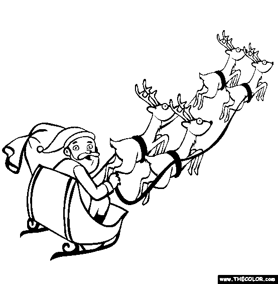 554x565 Santa In A Sleigh Coloring Pages