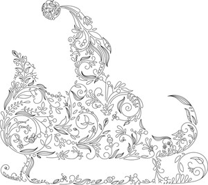 300x266 Vector Santa Sleigh Royalty Free Stock Image