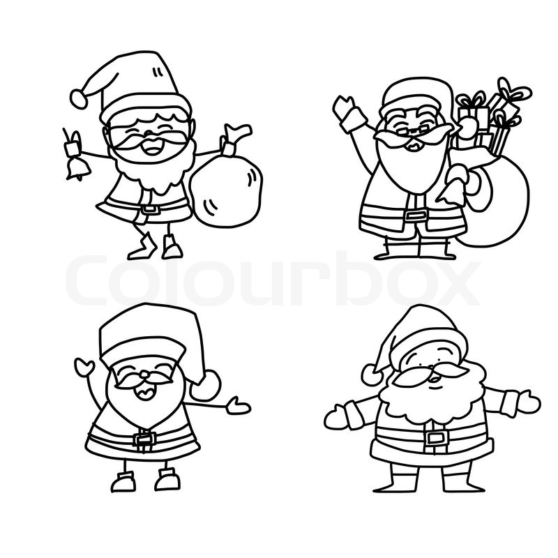 800x800 Hand Drawing Cartoon Christmas Santa Claus Stock Vector Colourbox