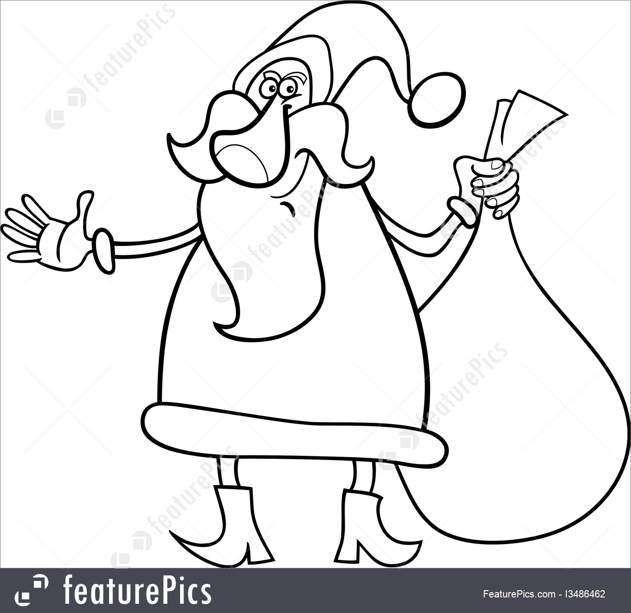 1300x1263 Holidays Santa Claus Cartoon For Coloring Book