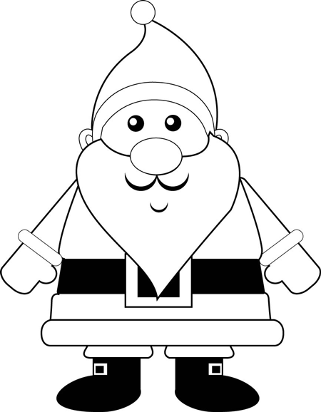 450x578 A Finished Simple Cartoon Drawing Of Santa Clause For Christmas