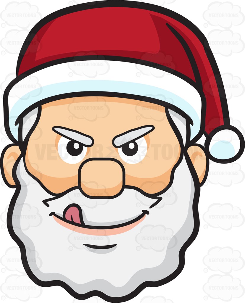 828x1024 A Naughty Face Of Santa Claus Cartoon Clipart