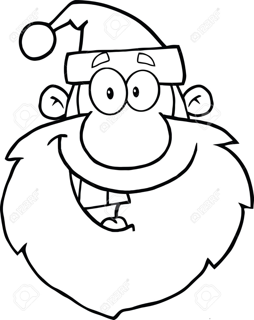 1030x1300 Black And White Happy Santa Claus Head Cartoon Character Royalty