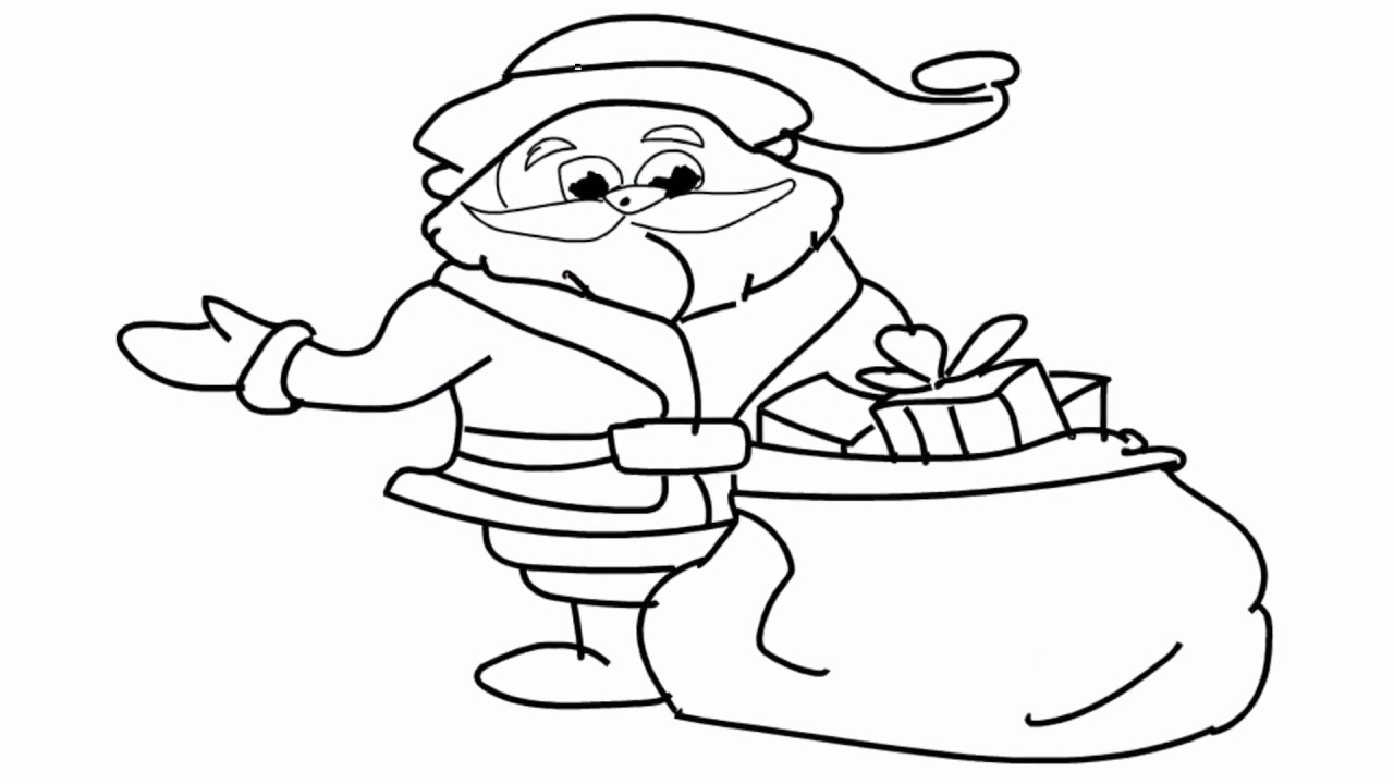 1280x720 How To Draw Santa Claus For Kids Learn Drawing For Childrens