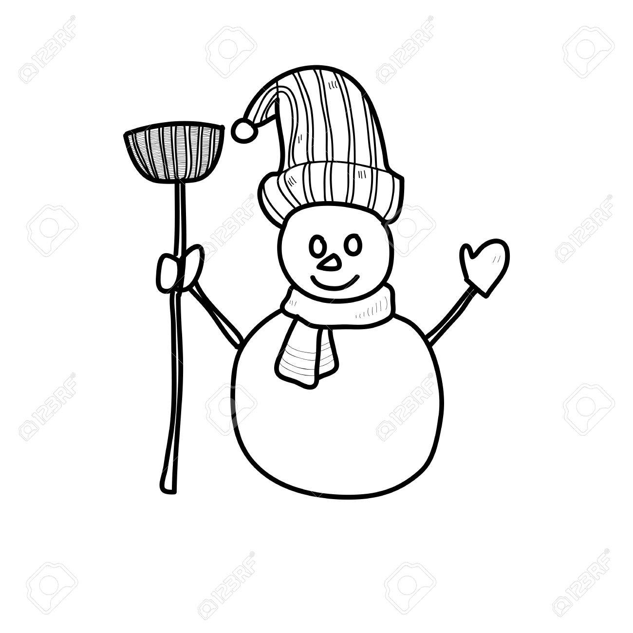 1300x1300 Hand Drawing Cartoon Character Christmas Santa Claus Royalty Free