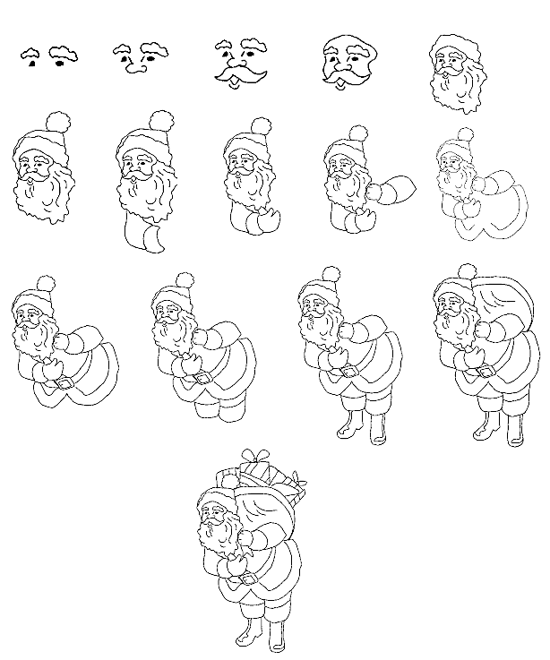 614x737 Learn How To Draw Santa Claus Drawing Lessons For Kids