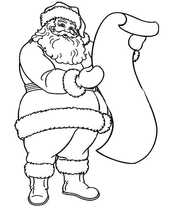 600x734 Santa Claus Read Kids Wish List Coloring Pages Coloring Sky