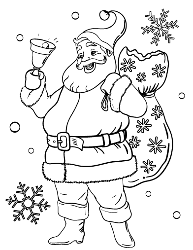 392x507 Free Santa Claus Coloring Page