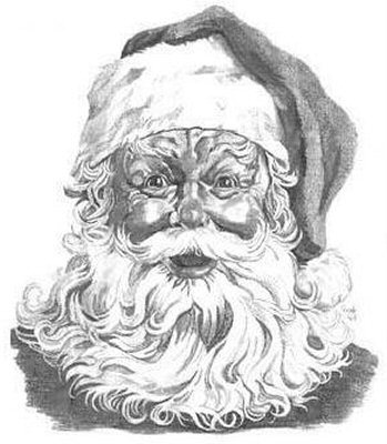 349x400 Santa Claus Pencil Drawing
