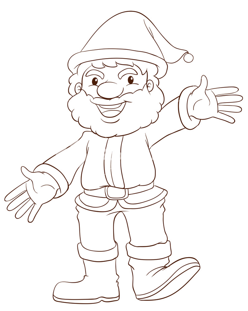 796x1000 A Plain Drawing Of Santa Claus On A White Background Royalty Free