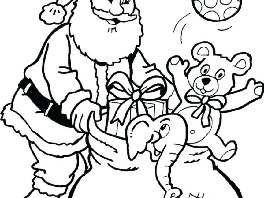 863x647 Sleigh Drawing And Gifts Coloring Pages Archives Hat Page Cool