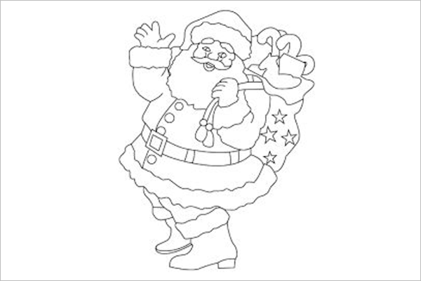 600x400 Free Santa Claus Drawing Templates Printable Designs
