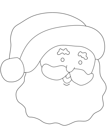 371x480 Santa Claus Simple Portrait Coloring Page Free Printable