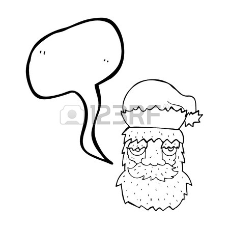 450x450 Freehand Drawn Cartoon Tired Santa Claus Face Royalty Free