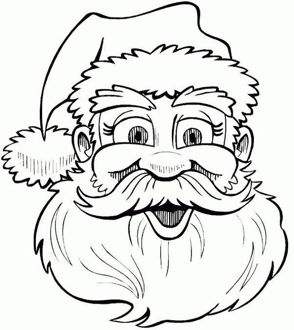 600x673 Santa Claus Face Coloring Pages