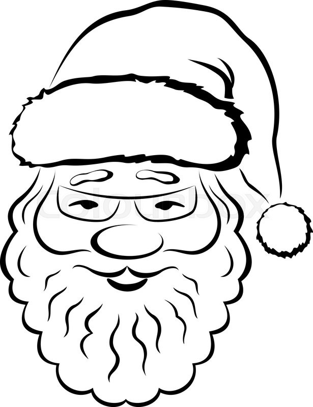 615x800 Christmas Symbol, Smiling Santa Claus Face, Black Pictogram