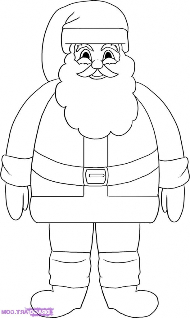 612x1024 Coloring Pages How To Draw Easy Santa Uby For Kids Step 9