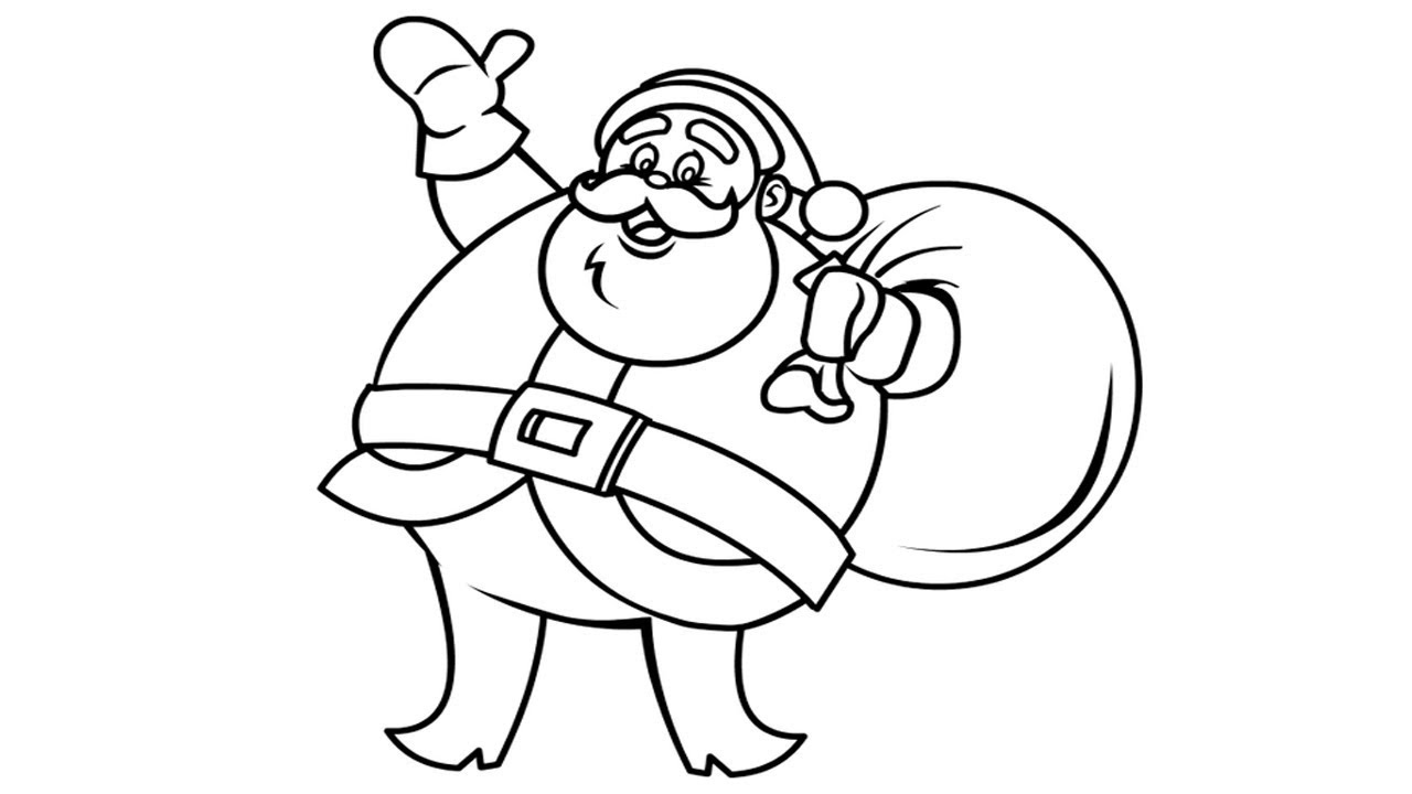 1280x720 Coloring Pages How To Draw Santa How To Draw Santa Claus Face