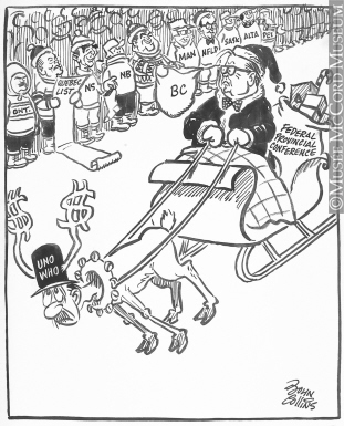 311x385 M965.199.2743 Santa Claus Parade. Drawing, Cartoon John