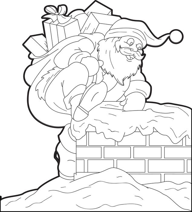 635x700 Free Printable Santa Claus Coloring Page For Kids