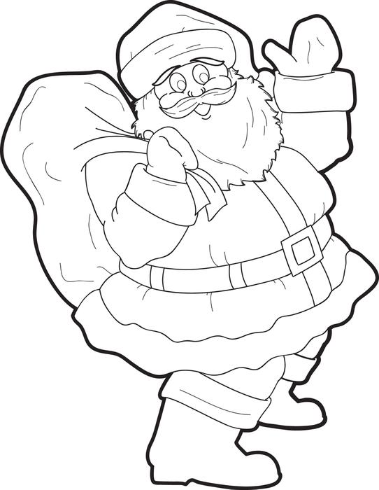 542x700 Free Printable Santa Claus Coloring Page For Kids