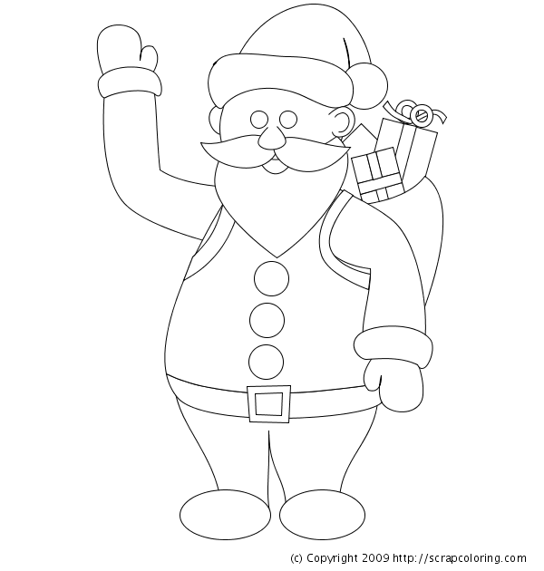 600x630 Santa Claus And Christmas Presents Coloring Page
