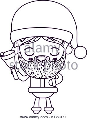 300x414 Santa Claus Cartoon Holding Hand Bell Face Expression Tongue Out