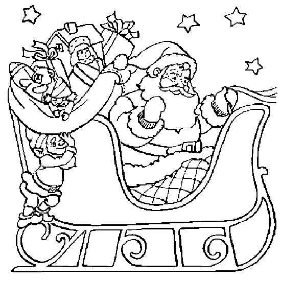 550x550 Coloring Of Santa Claus In His Sleigh