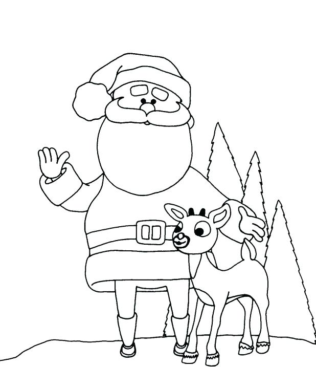 618x717 Santa Claus Flying With Rudolph Coloring Sheet