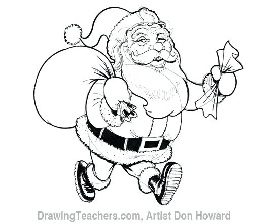 550x442 Santa Claus Drawing Cartoon 6 Drawing 7 Santa Claus Drawing