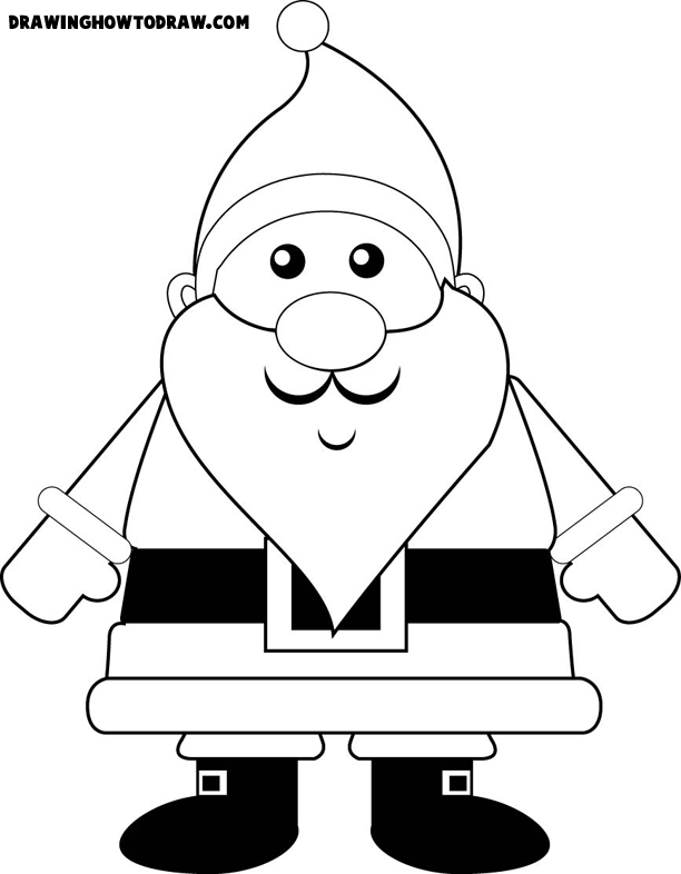 612x786 An Easy Cartoon Santa Clause To Learn How To Draw Step By Step