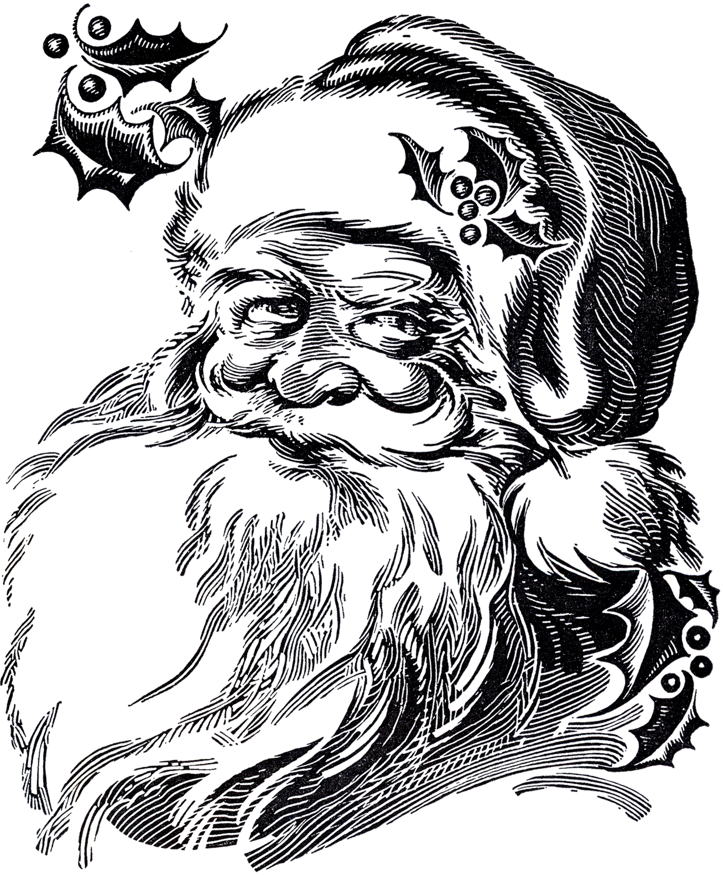 1489x1800 Beautiful Santa Drawing!