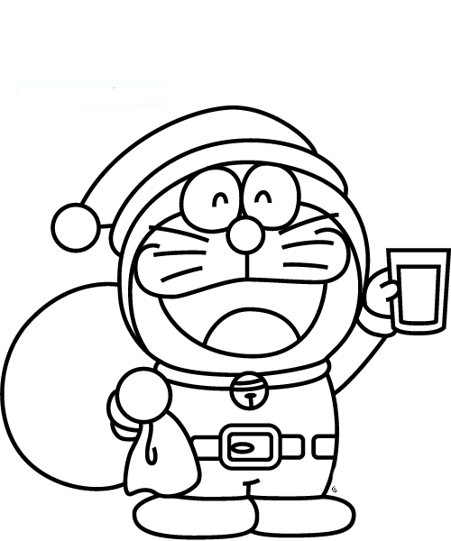 500x600 Doraemon As Santa Coloring Page Boys Pages Of Kidscoloringpage