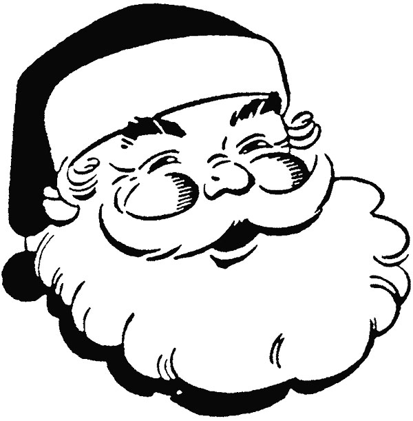 600x611 Face Santa Claus Smile Coloring Page Kidsycoloring Free Online